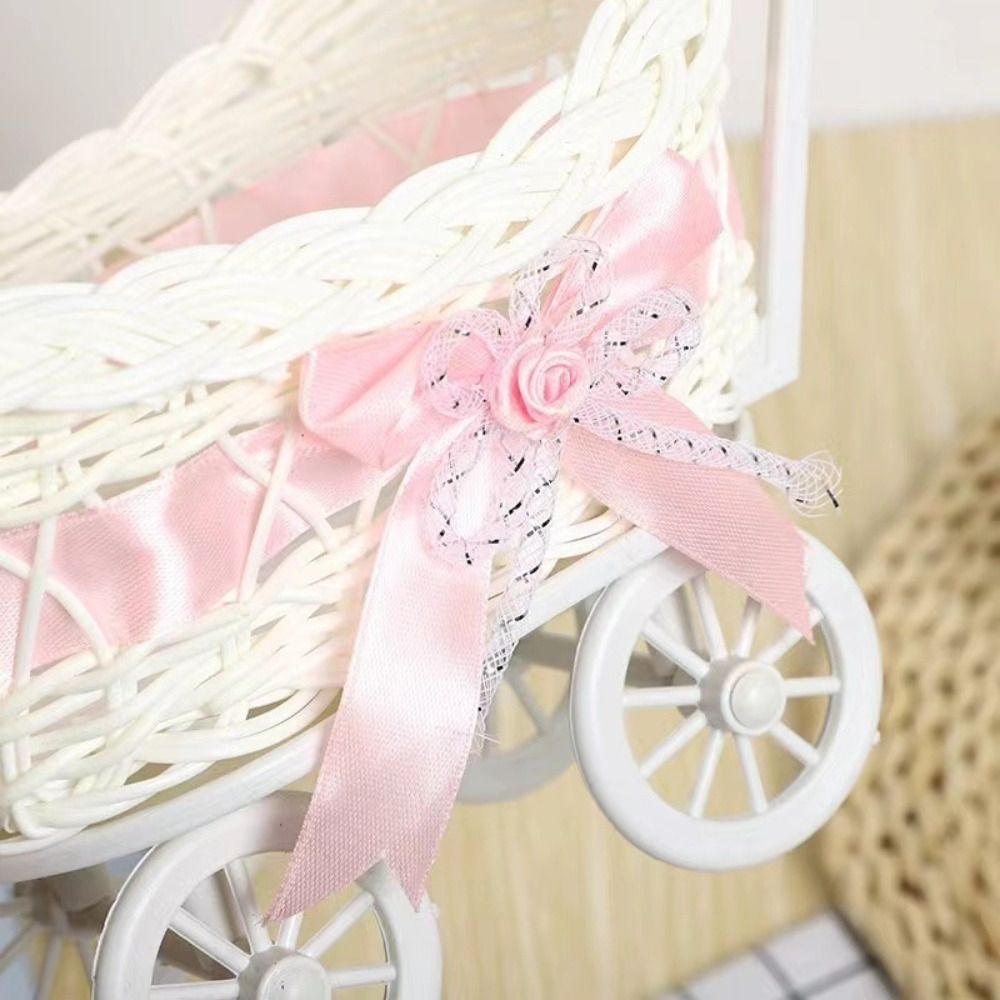 Baby Products Basket - Mini Niedliches Design Babywagen-Aufbewahrungskorb Imitiertes Rattan