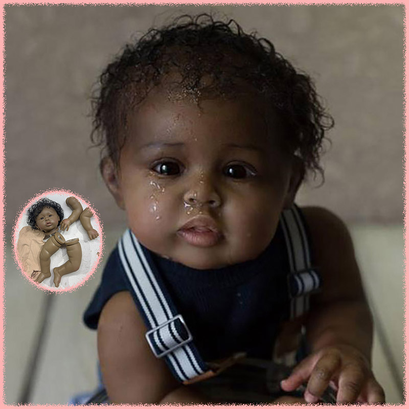 Baby Products For Skin - 19 Zoll Dunkelhäutiges Gannett Reborn-Puppen-Set mit