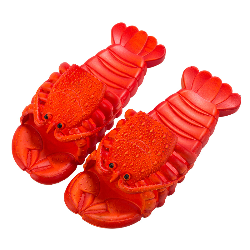 Baby Gate Stairs - Einzigartige Cartoon-Hummer-Hausschuhe Weiche PVC-Sohle Rutschfeste Lustige
