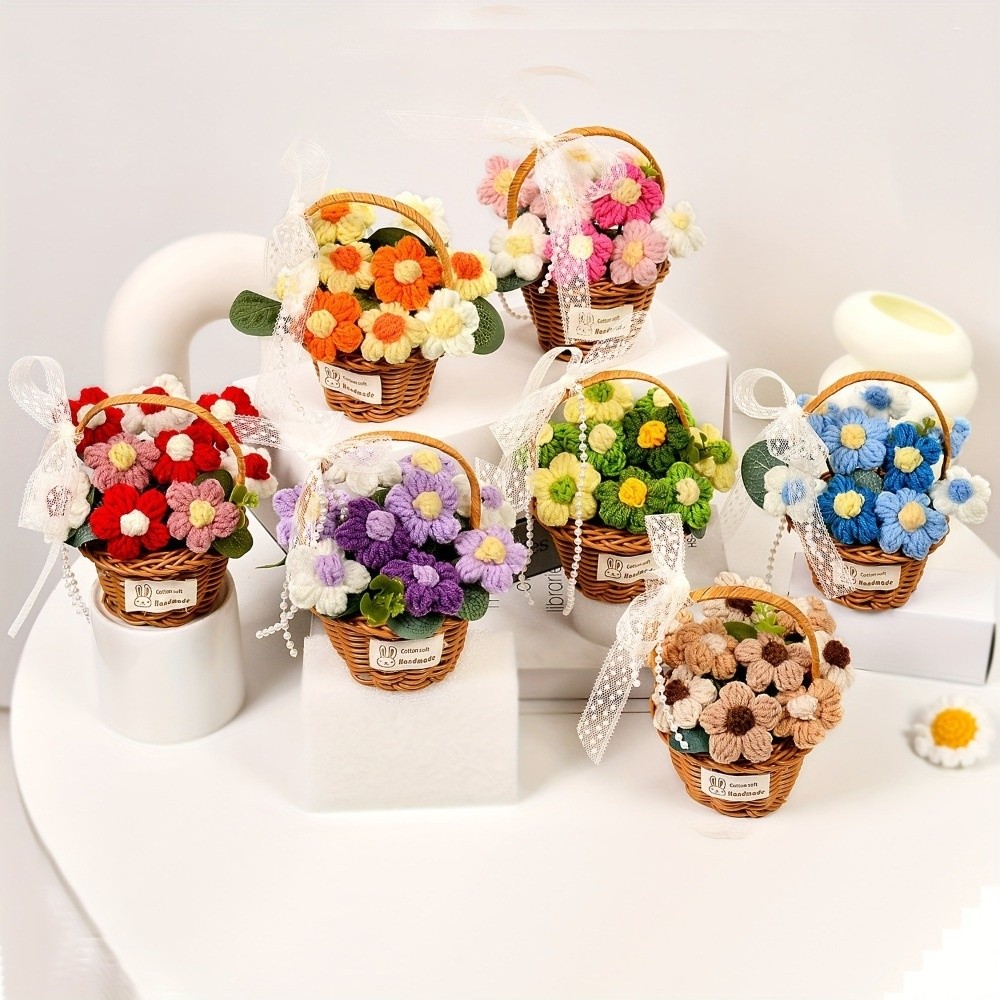 Handgefertigte Puffgarn-Blume  – Baby Products Basket Bewertung und Preis