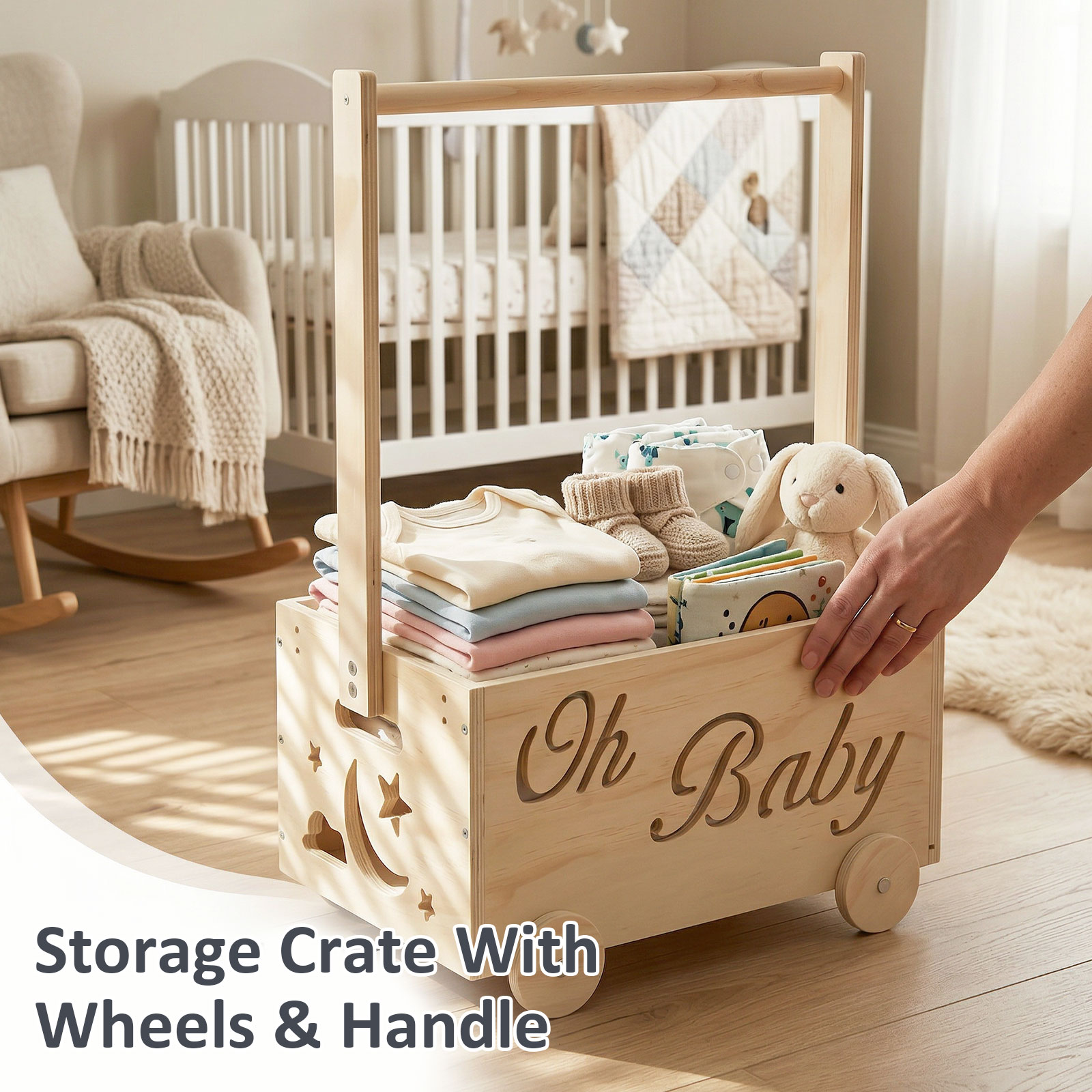 Neuer Baby-Duschkorb aus Holz  – Baby Products Basket Bewertung und Preis