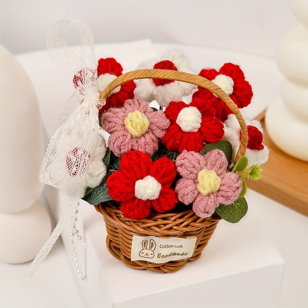 Handgefertigte Puffgarn-Blume  – Baby Products Basket Bewertung und Preis