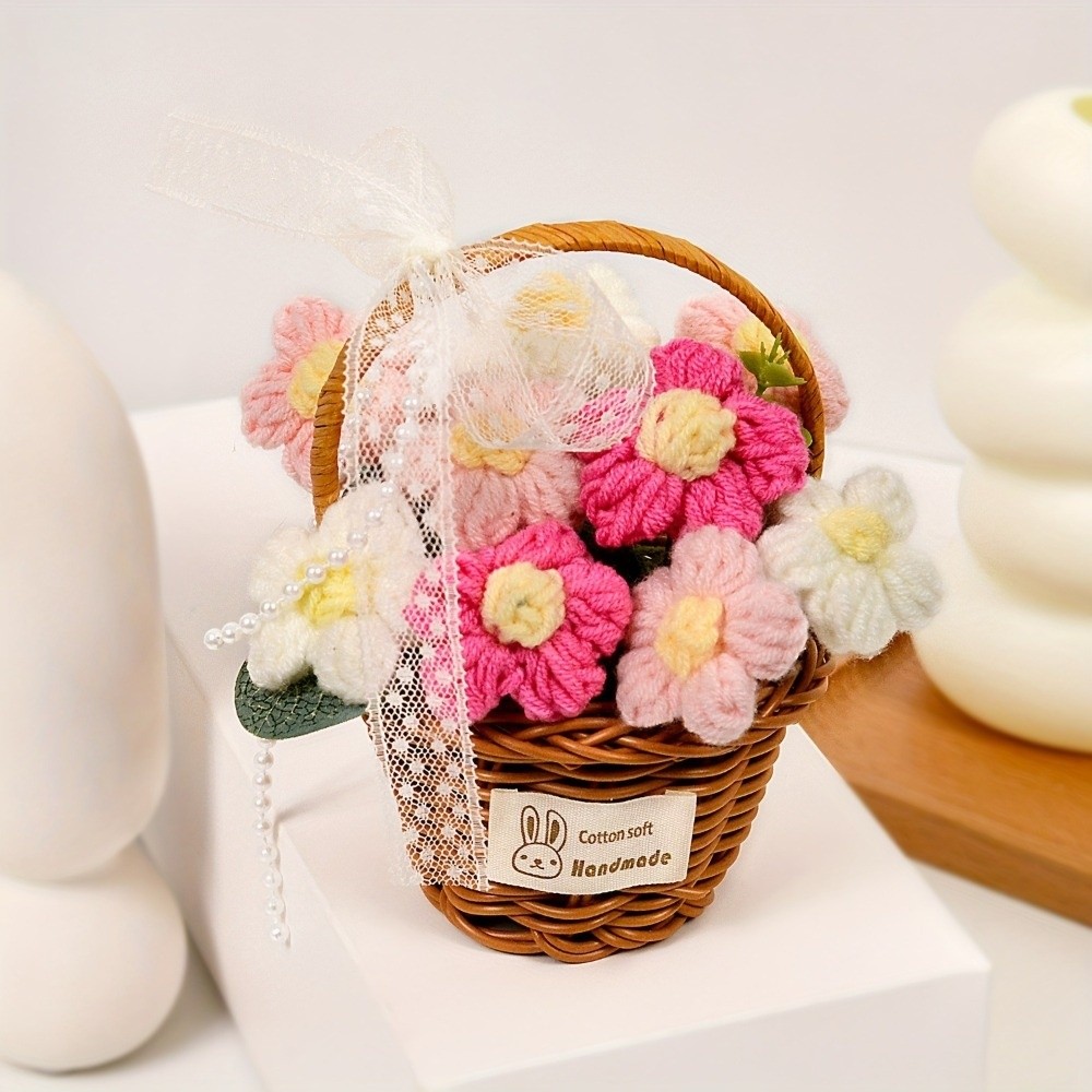 Handgefertigte Puffgarn-Blume  – Baby Products Basket Bewertung und Preis